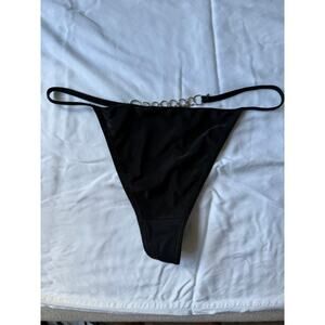 NWOT Black Ring Detail Thong Panty – Unbranded – Size M